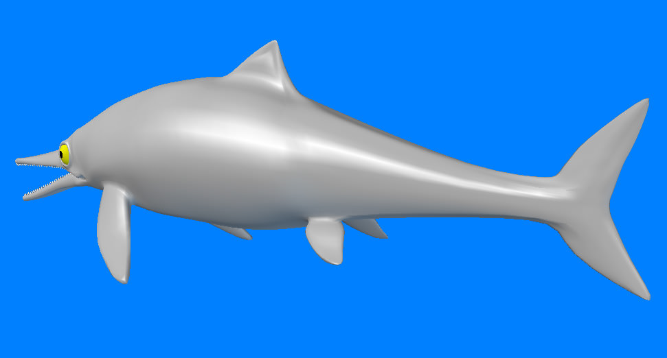 Ichthyosaurus dolphin 3D model_1