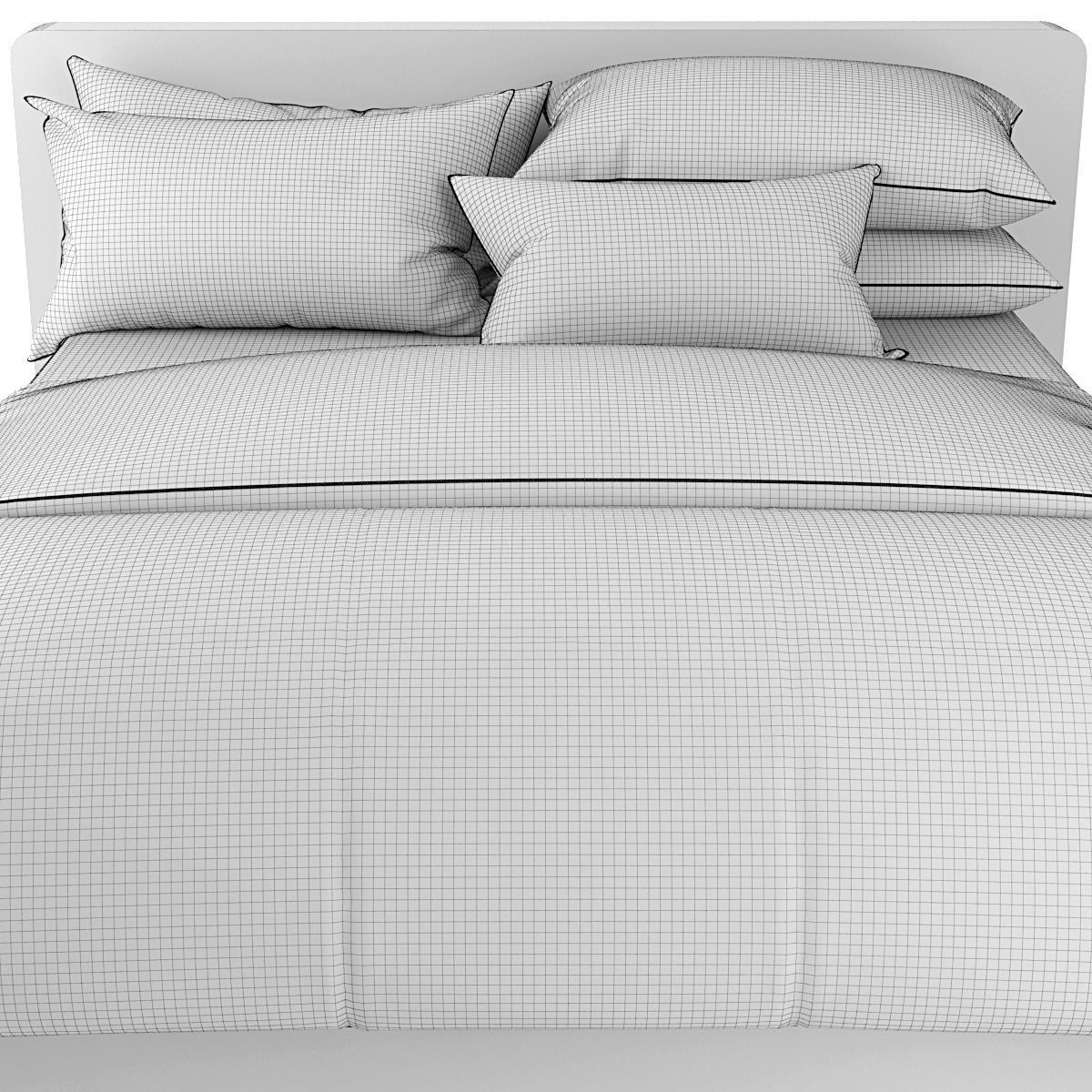 Bedclothes green  3D model_3