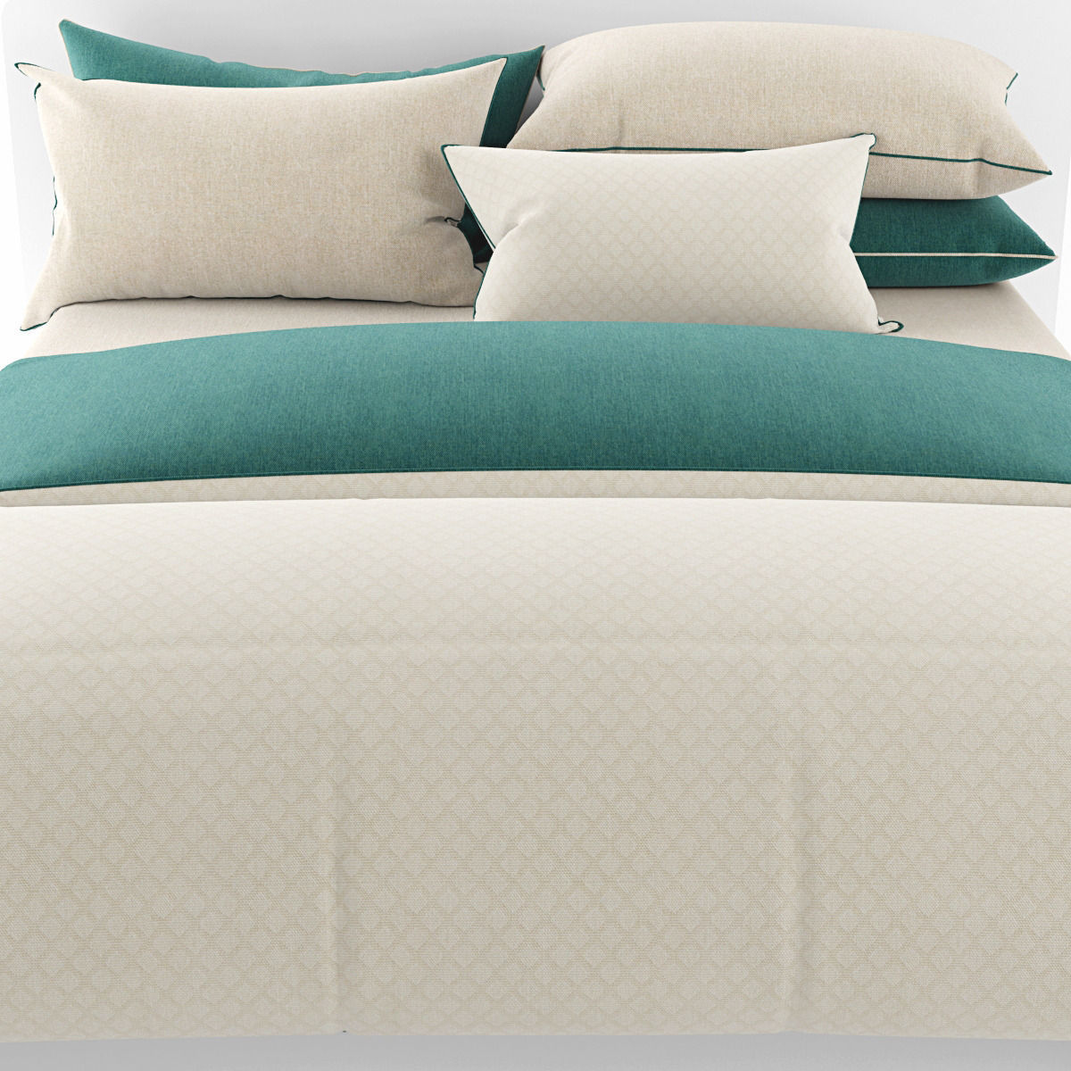 Bedclothes green  3D model_2