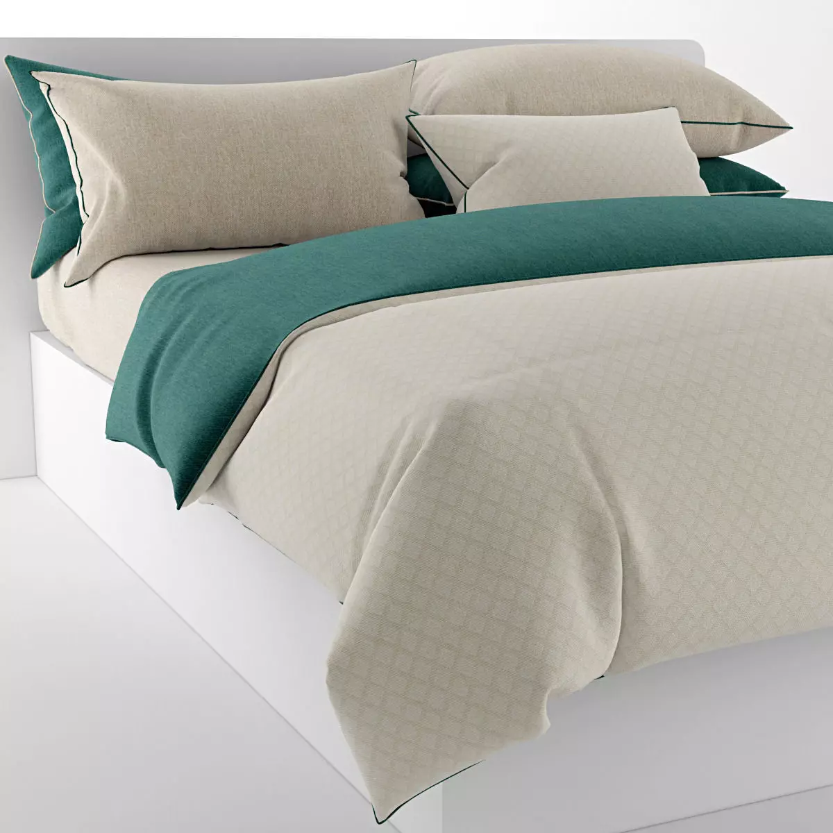 Bedclothes green  3D model_0