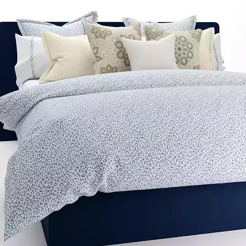 Bedclothes blue 3D model