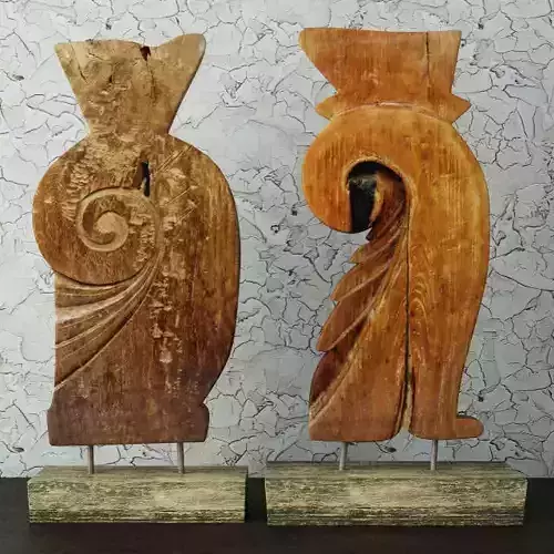 Carved Old Teak Deco 3D model
