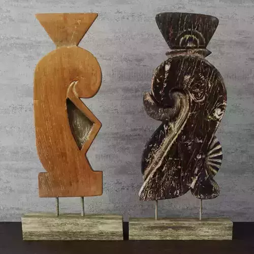Carved Old Teak Deco 2 3D model