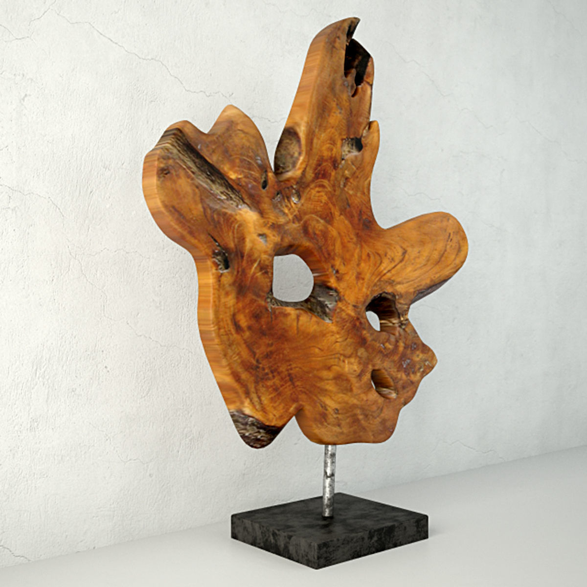 Teak Wood Table Top Decoration 3D model | CGTrader