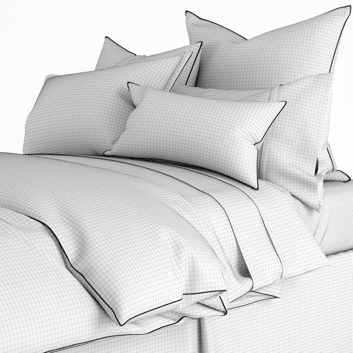 Bedclothes kids pink 3D model_5