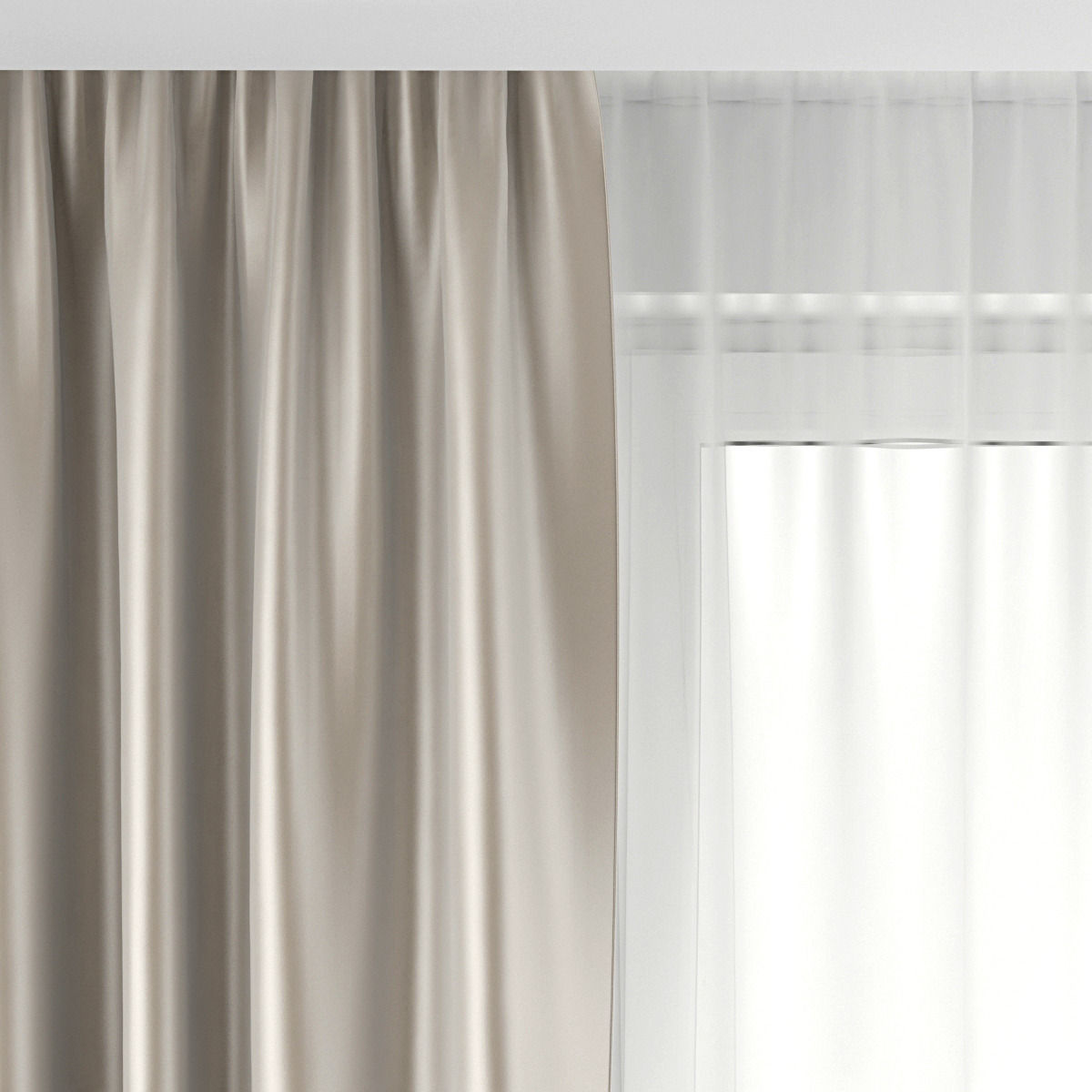 Curtains and tulle  3D model_2