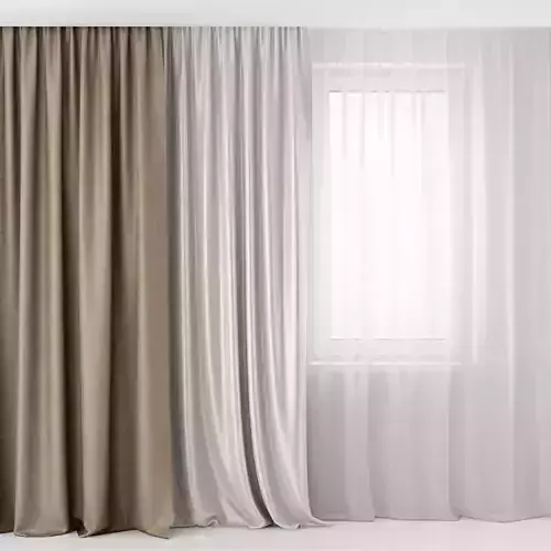 Curtains and tulle  3D model