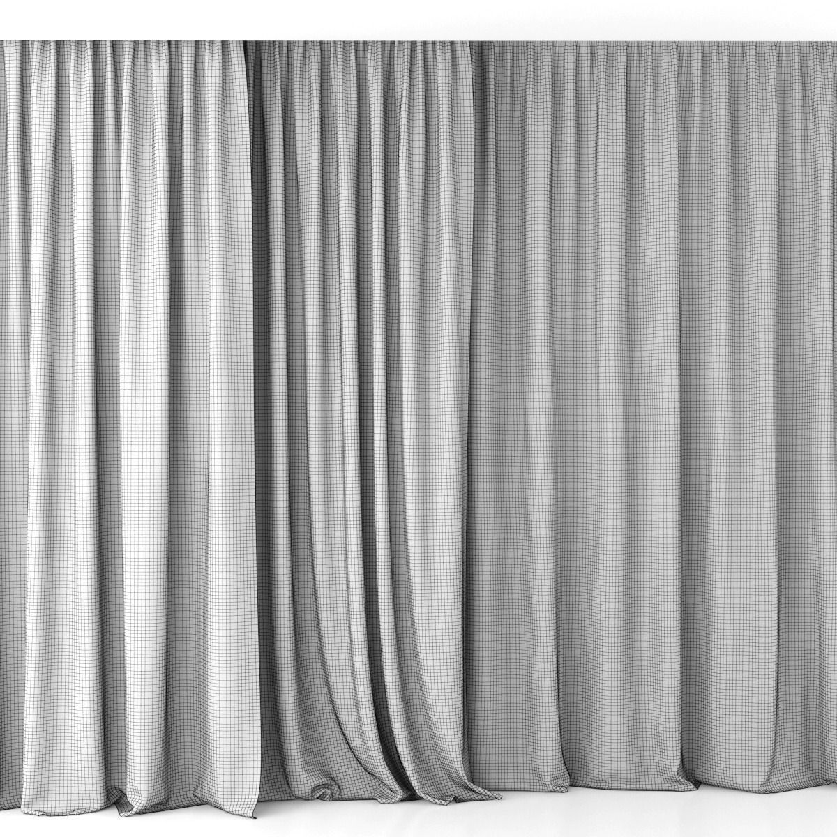 Curtains and tulle  3D model_1