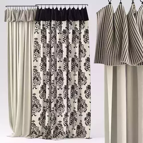 Curtains black and white