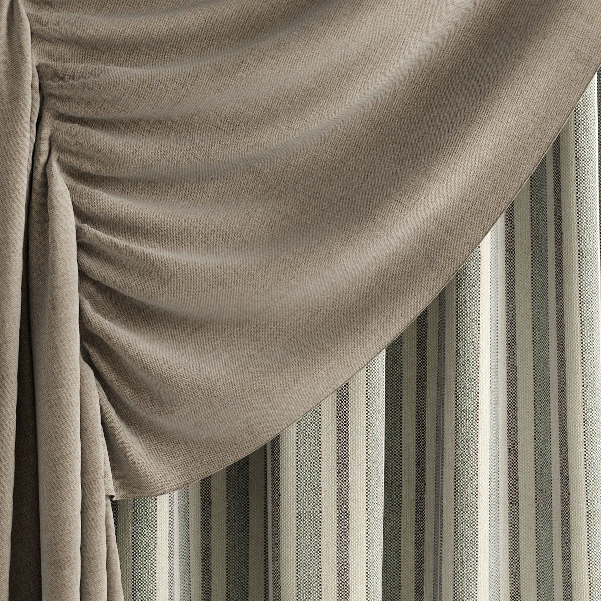 Curtains plaid 3D model_2