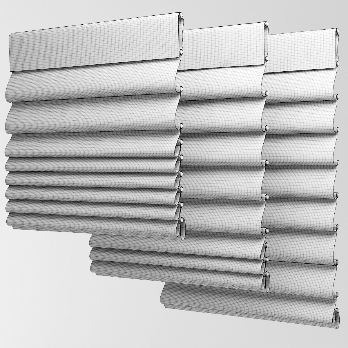 Roman blinds 3D model_1
