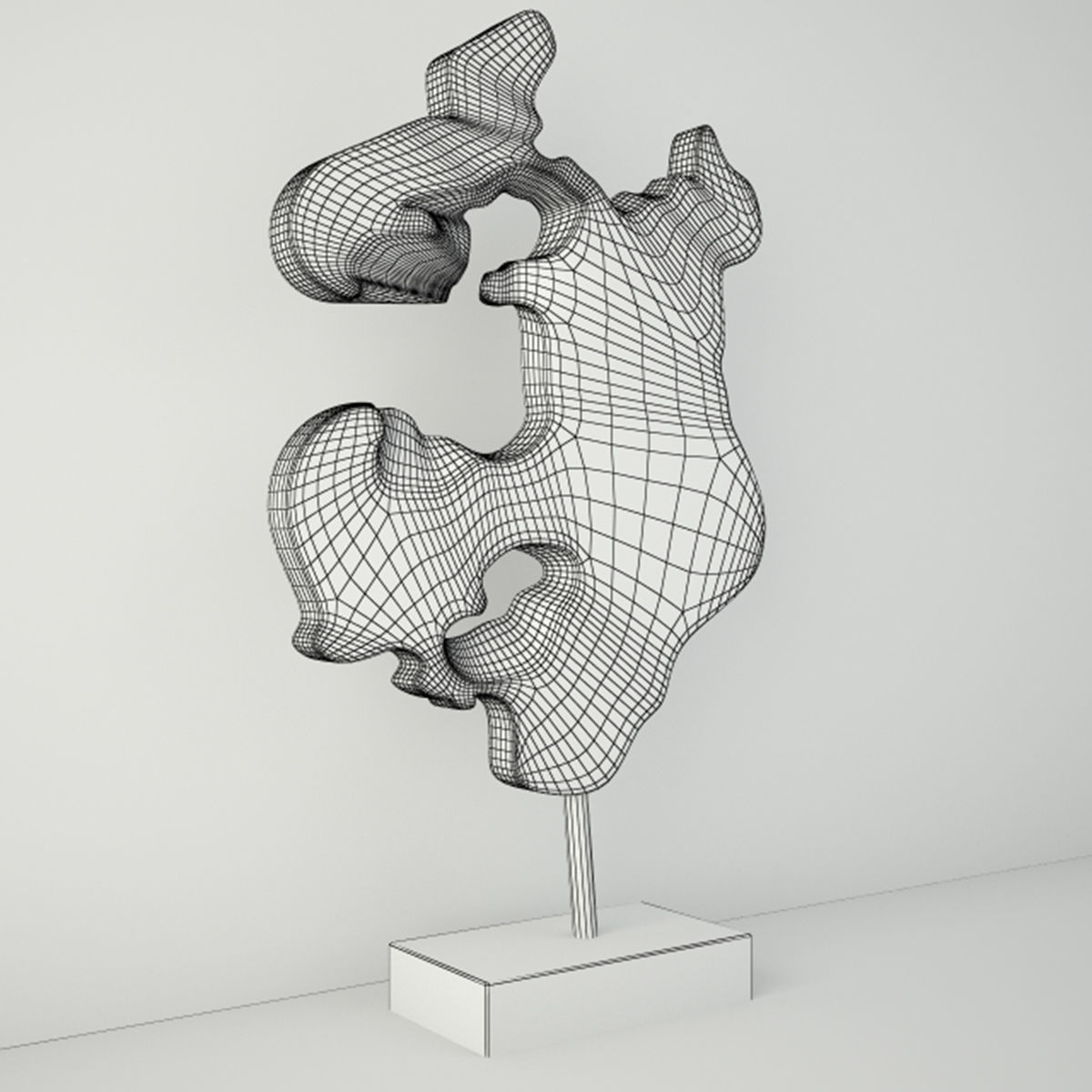 Teak Wood Table Top Decoration 3D model_2