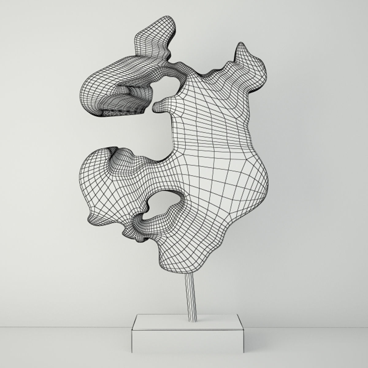 Teak Wood Table Top Decoration 3D model_4