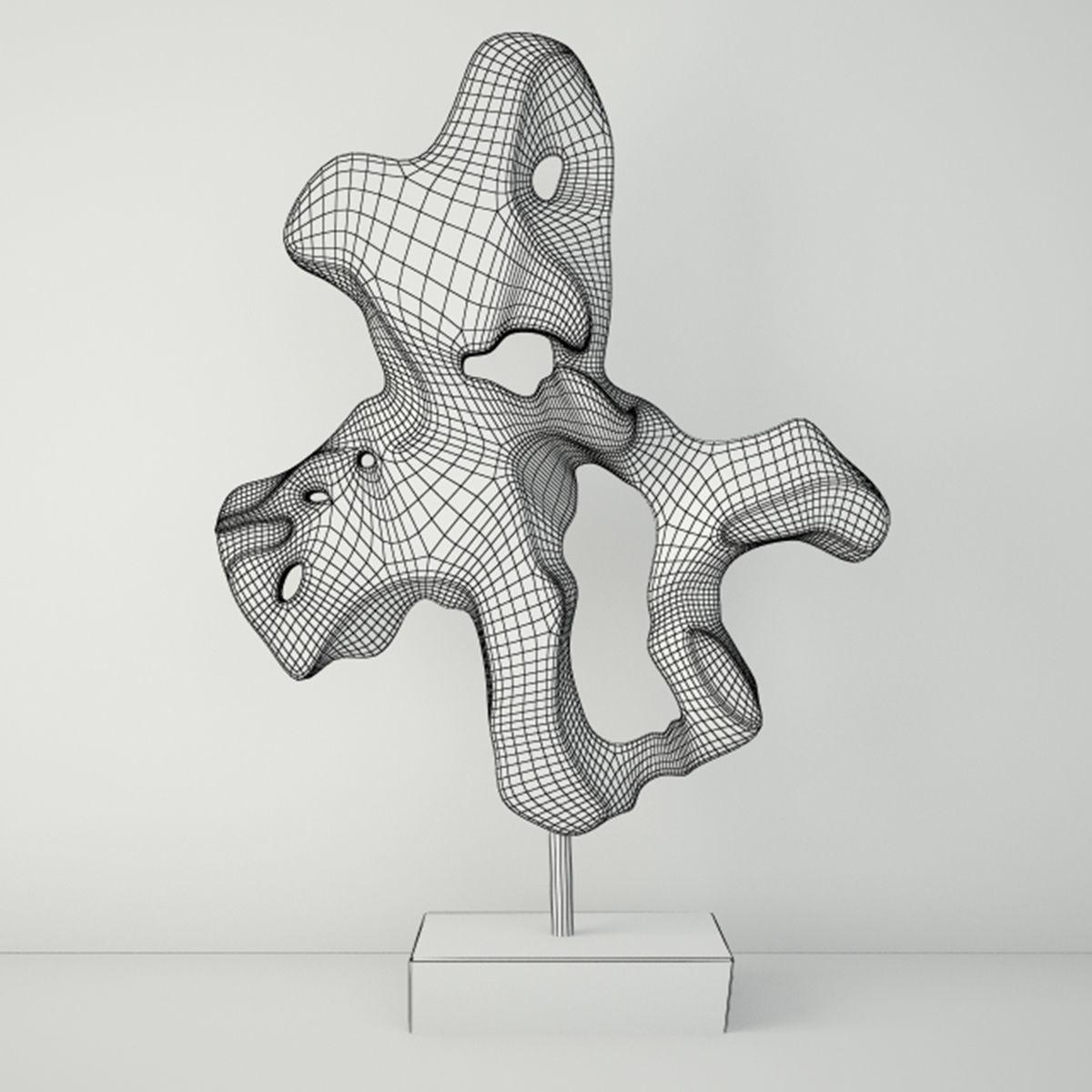 Teak Wood Table Top Decoration 3D model_2