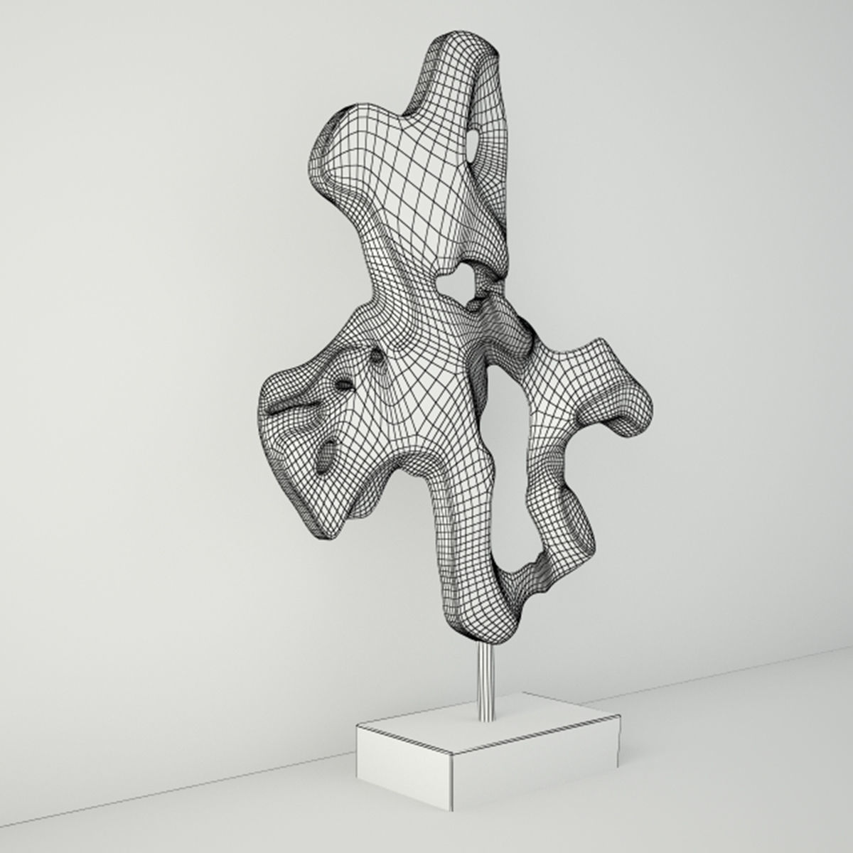 Teak Wood Table Top Decoration 3D model_4