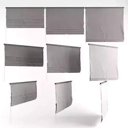 Roman blinds grey 3D model