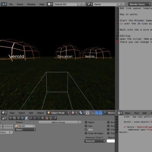 Weblink Opener Template - Blender Game Engine  Free low-poly 3D model_2