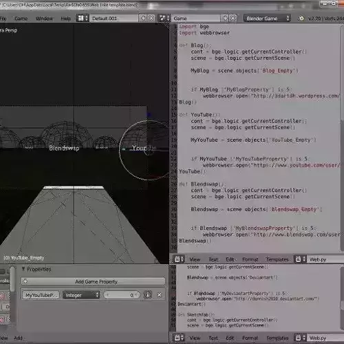Weblink Opener Template - Blender Game Engine  Free low-poly 3D model