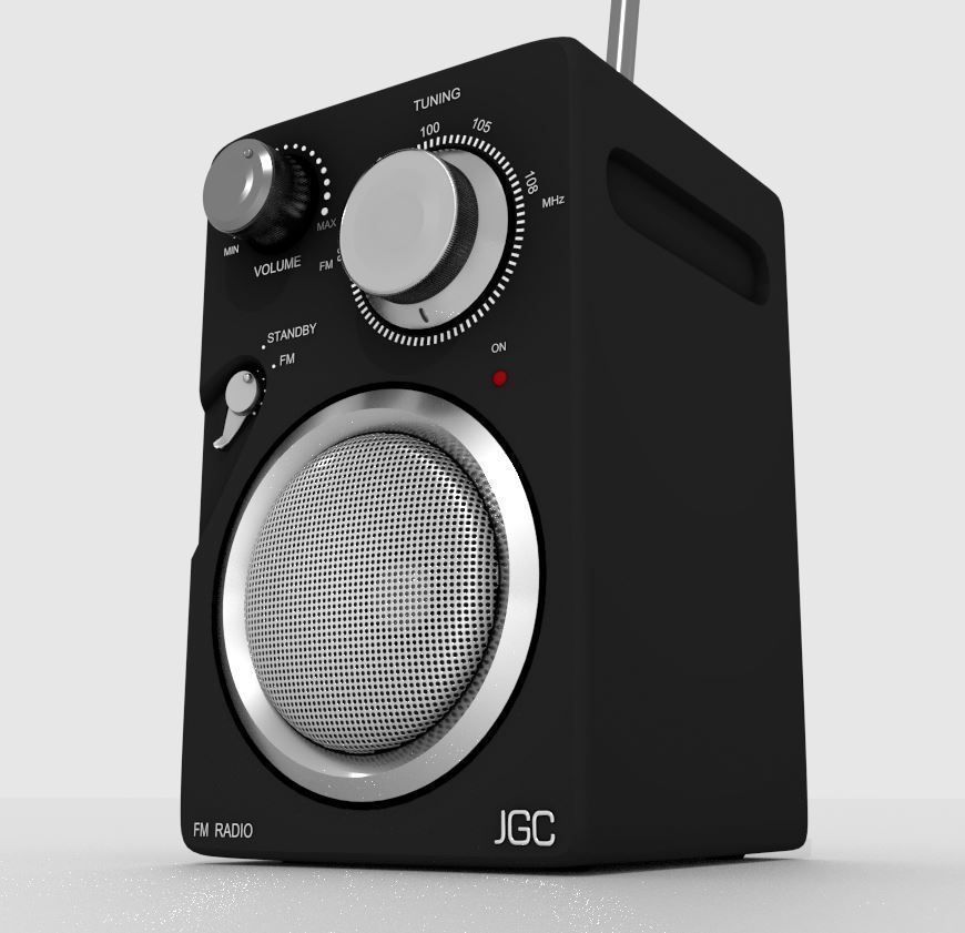 A small radio High Poly Free low-poly 3D model_8