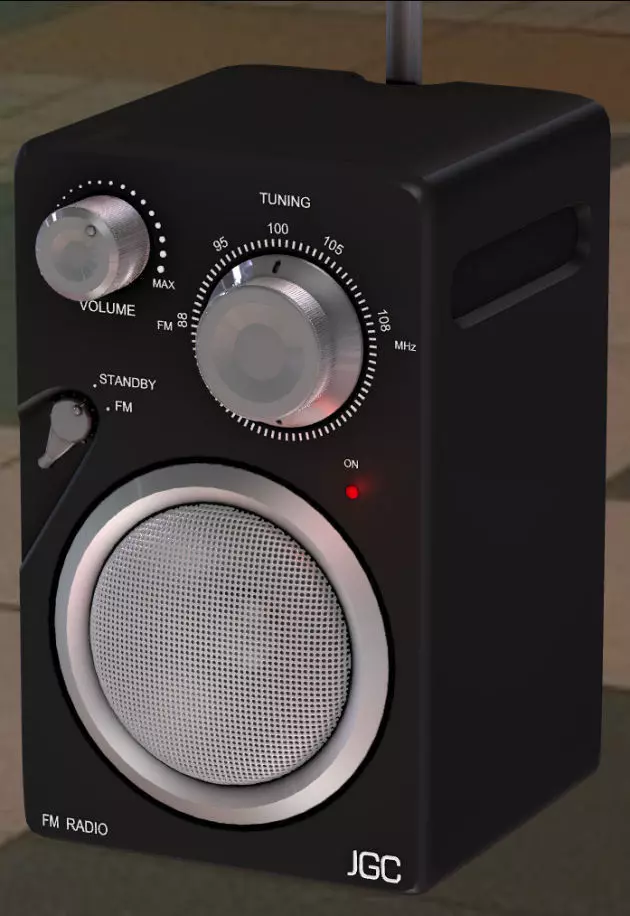 A small radio High Poly Free low-poly 3D model_0