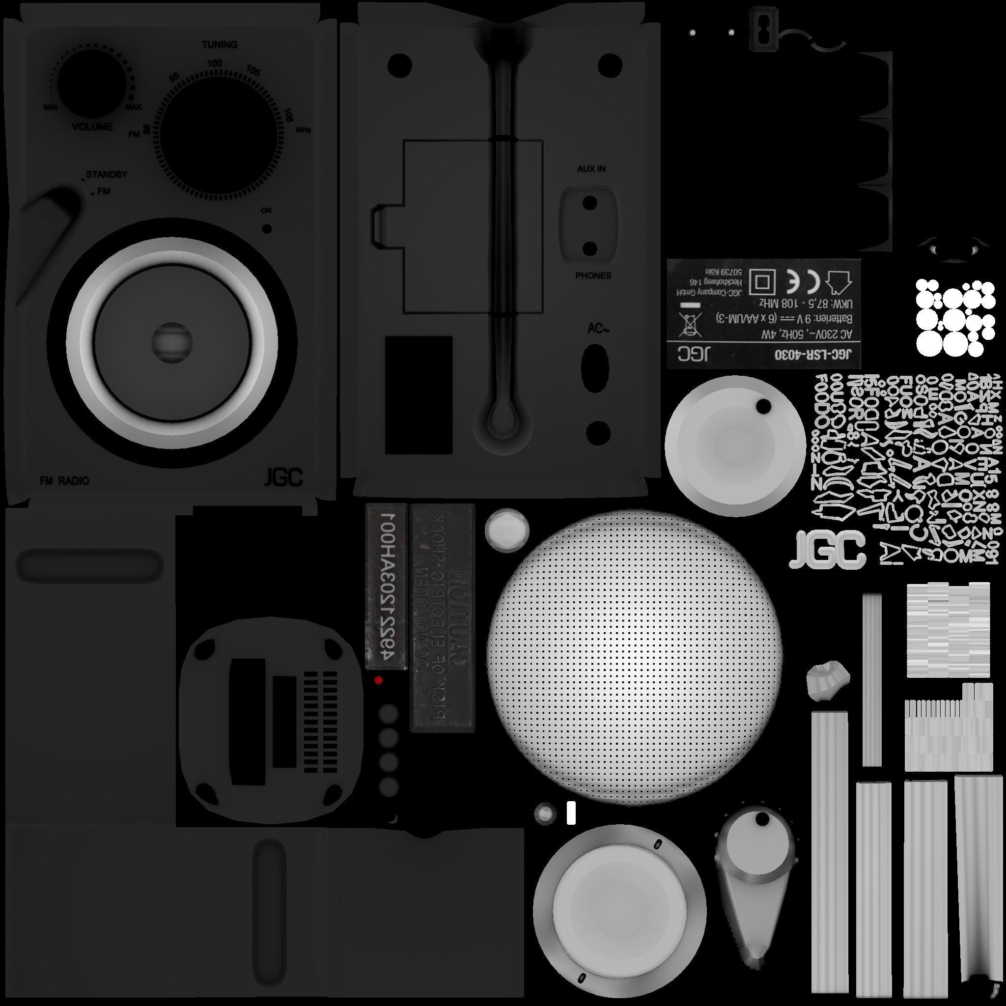A small radio High Poly Free low-poly 3D model_12