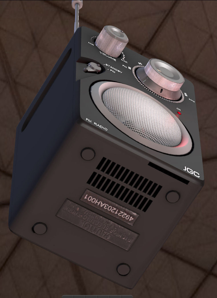 A small radio High Poly Free low-poly 3D model_3