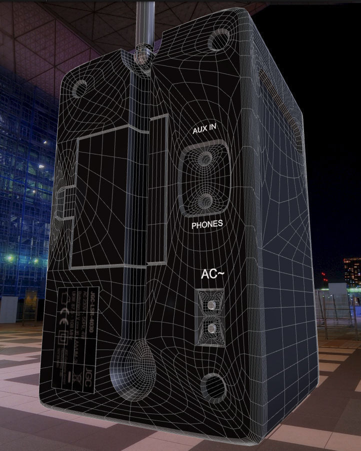 A small radio High Poly Free low-poly 3D model_13