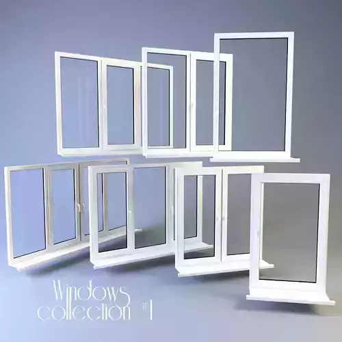 Windows collection white 3D model
