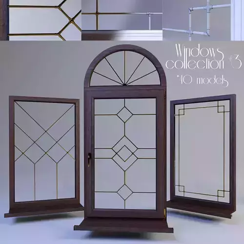 Windows collection muntin bars 3D model