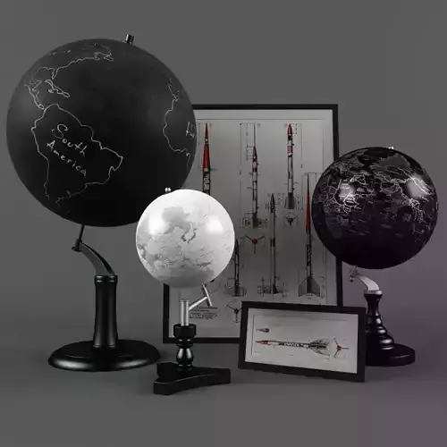 ANTIQUE GLOBES Pottery Barn 3D model