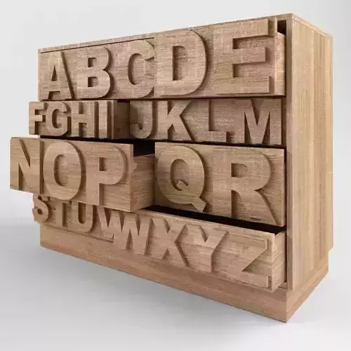 Pottery Barn kids ABC Dresser Free 3D model