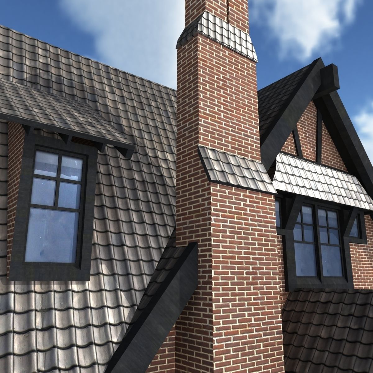 Country Low Poly House 3 Low-poly 3D model_5