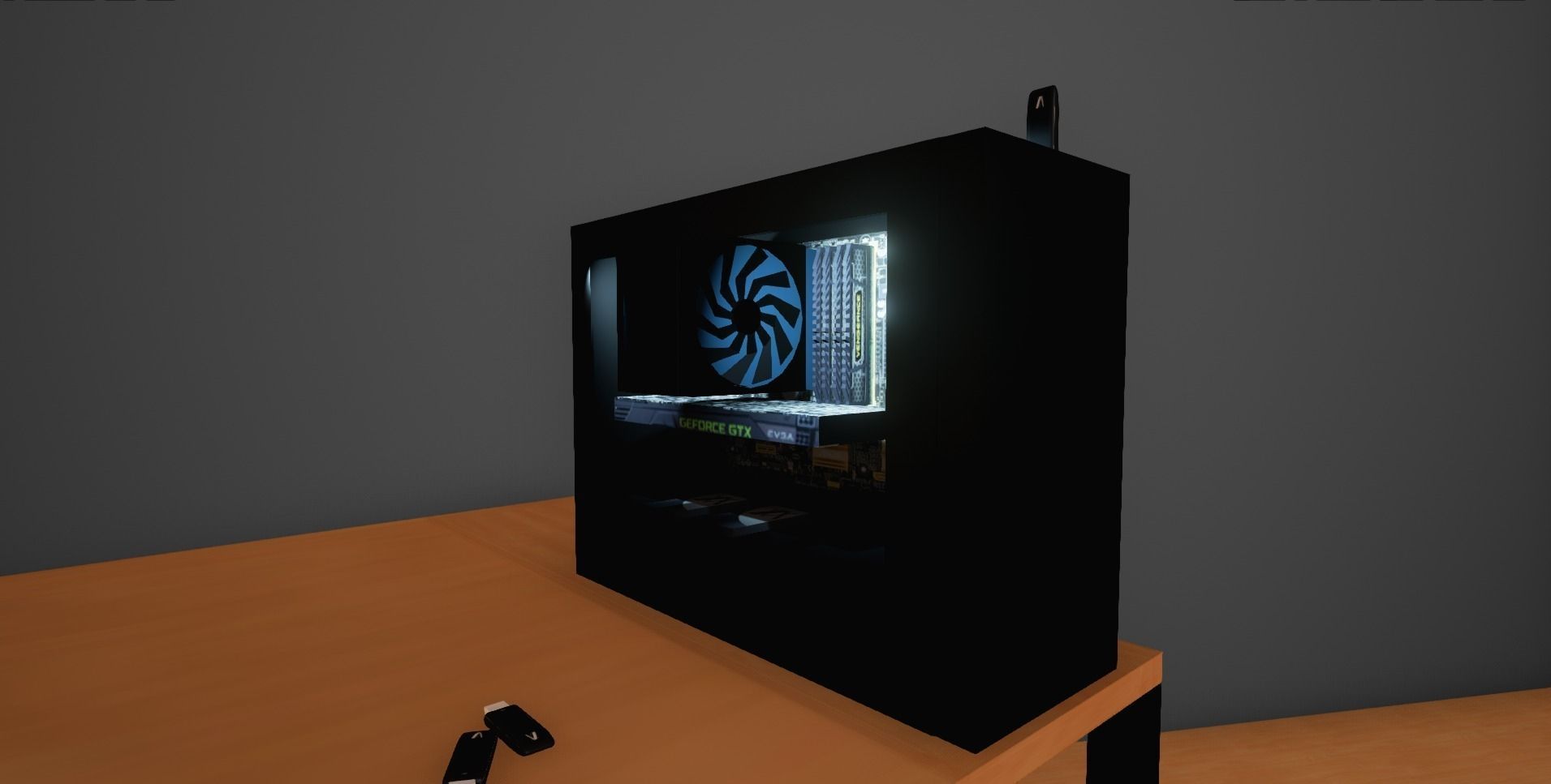 Low Poly Gaming Computer Setup Low-poly 3D model_8