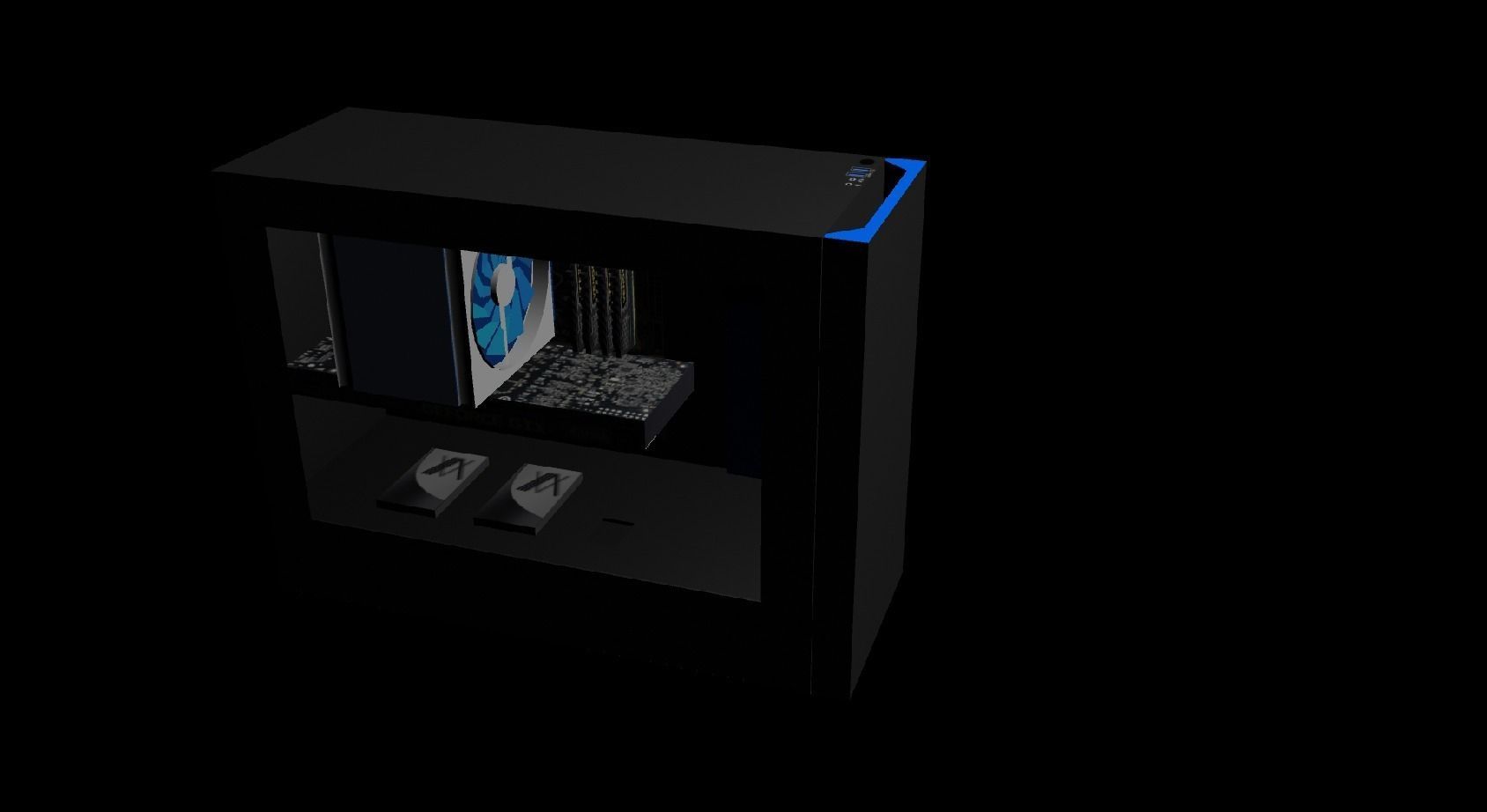 Low Poly Gaming Computer Setup Low-poly 3D model_6