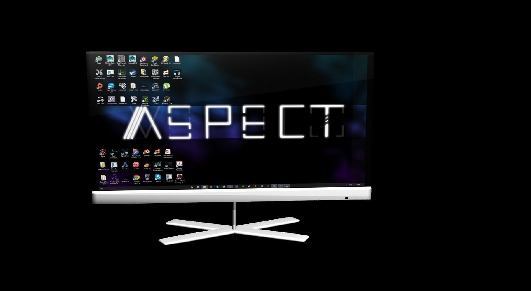 Low Poly Gaming Computer Setup Low-poly 3D model_3