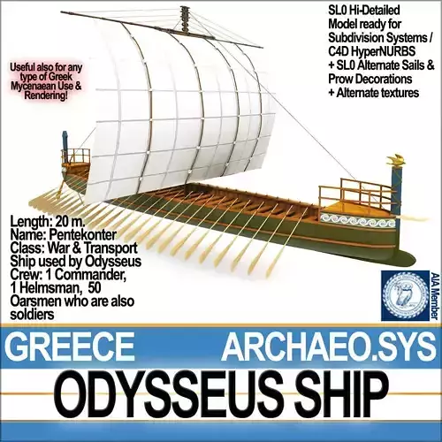 Greek Homeric Odysseus Ship 3D model