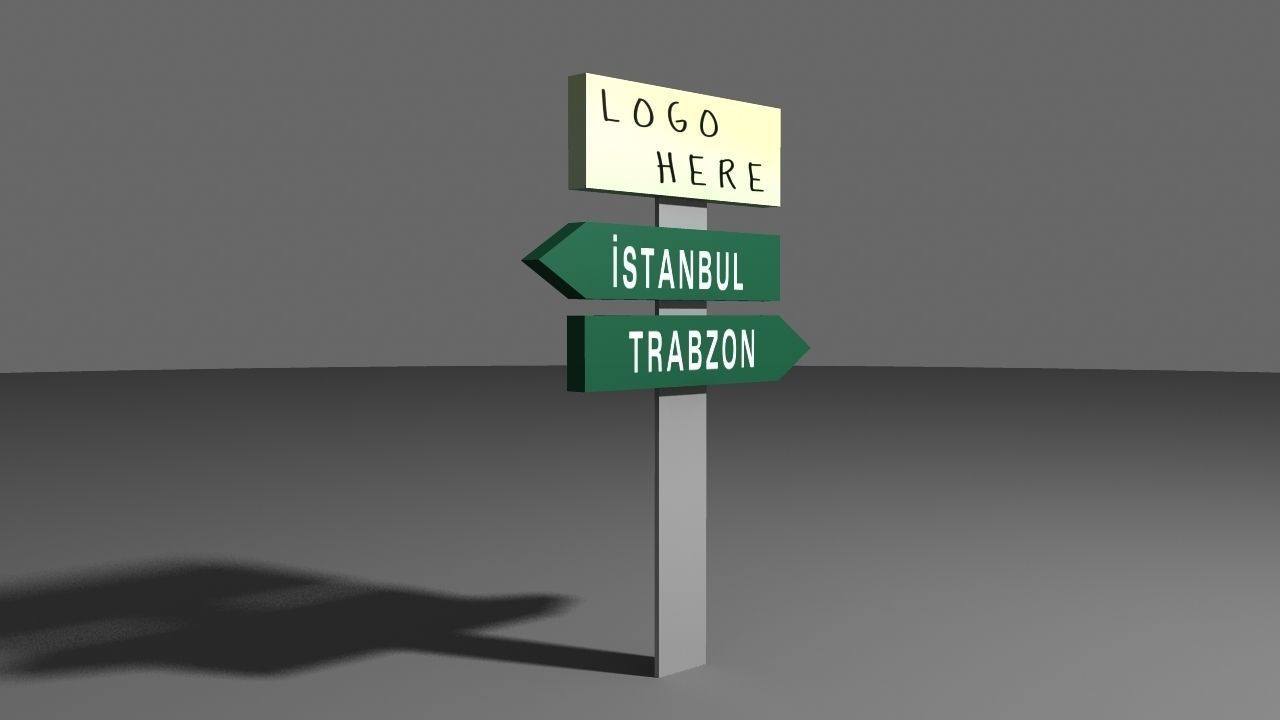 SIGNBOARD street sign with two signs 3D model_3