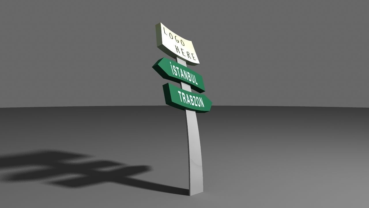 SIGNBOARD street sign with two signs 3D model_2