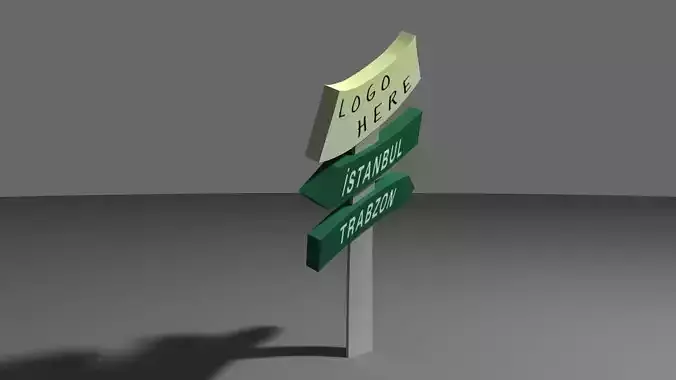 SIGNBOARD street sign with two signs 3D model
