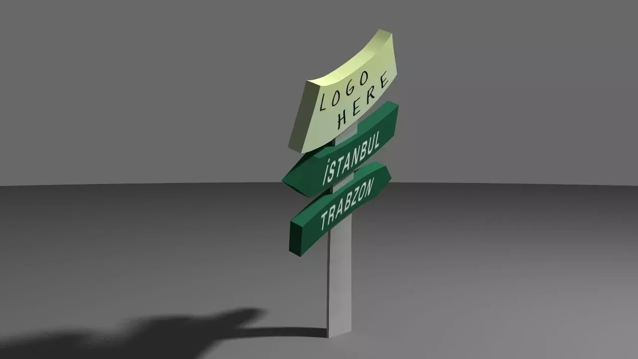 SIGNBOARD street sign with two signs 3D model_0