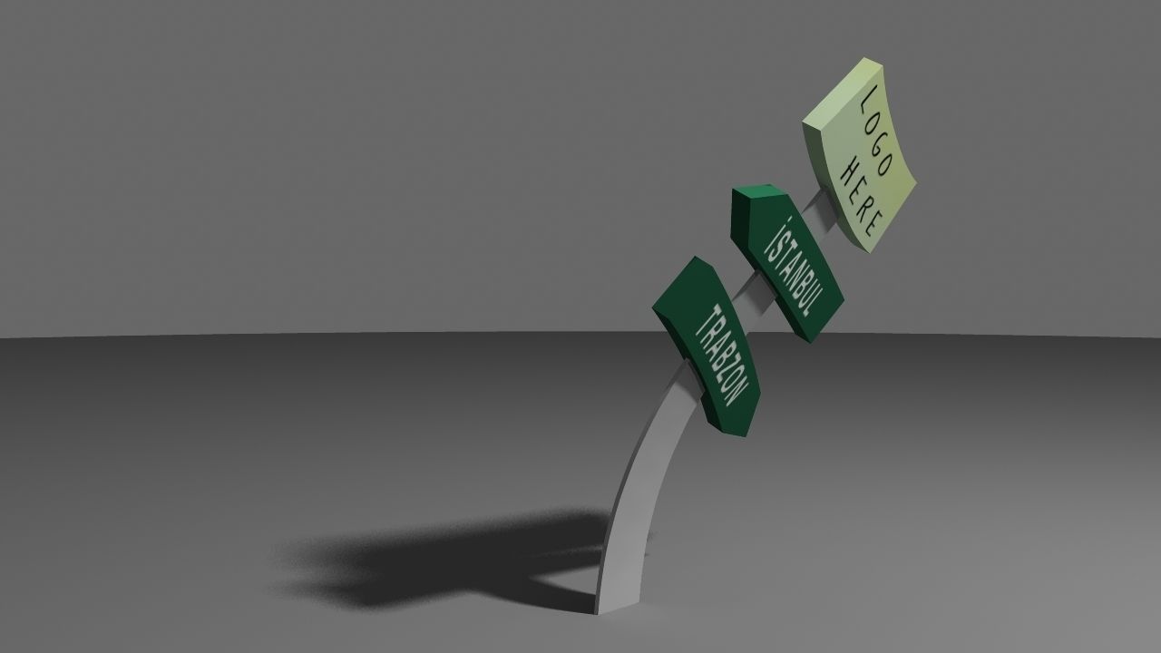 SIGNBOARD street sign with two signs 3D model_1