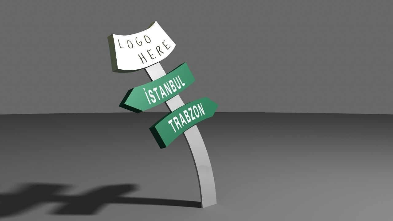SIGNBOARD street sign with two signs 3D model_4