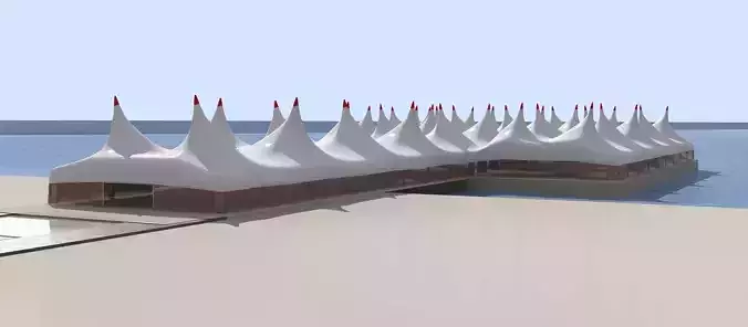 MARQUEE building with tents 3D model