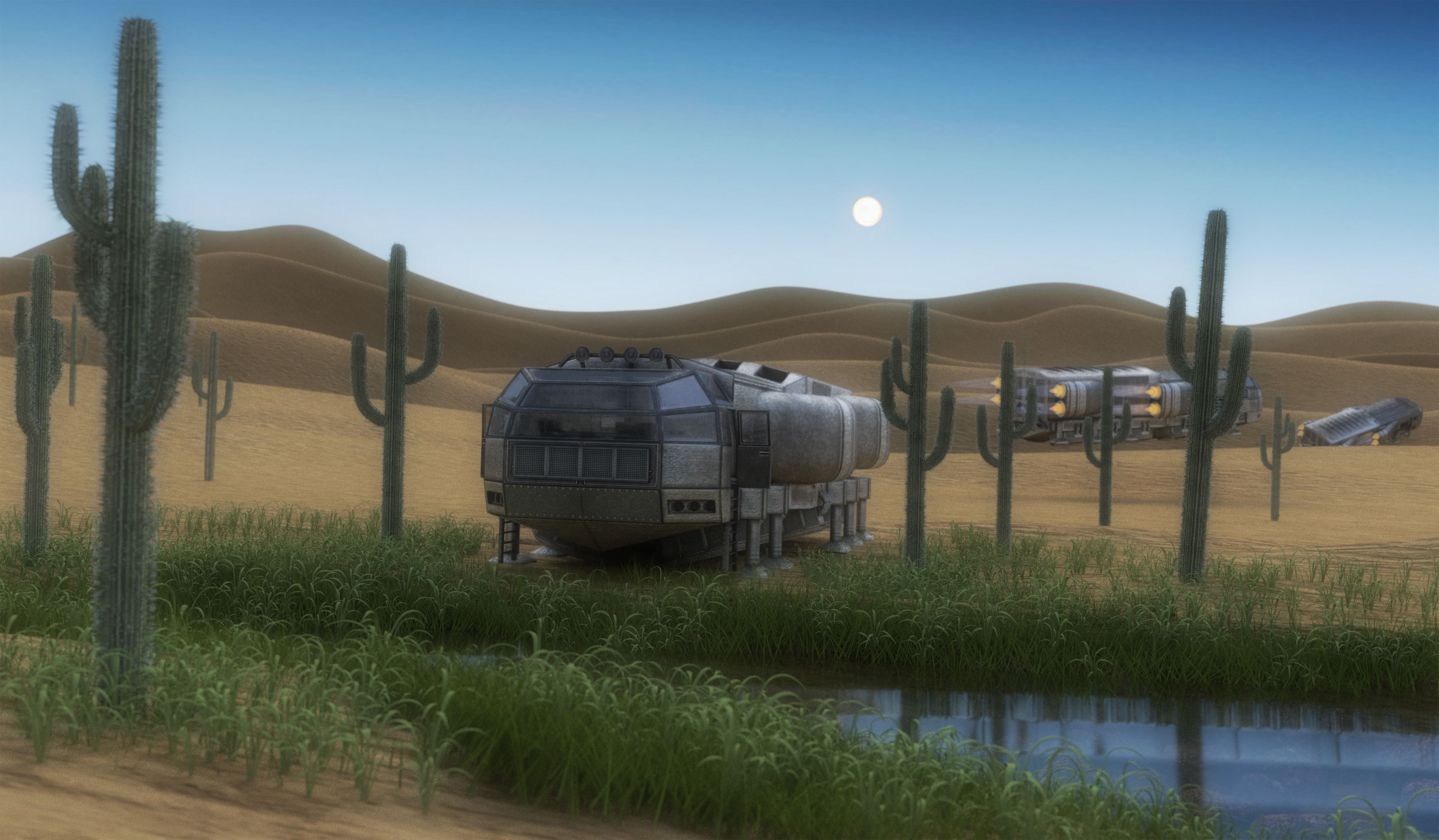 Cactus with Particle System Free 3D model_7