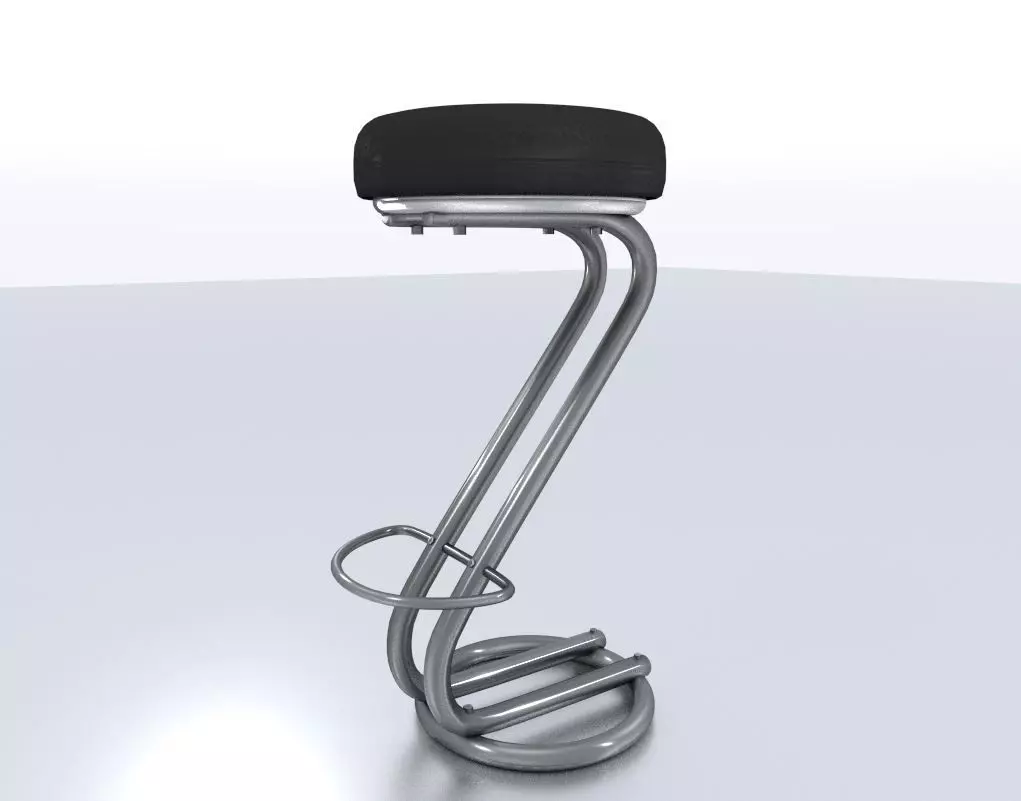 Barstool bar stool Free low-poly 3D model_0