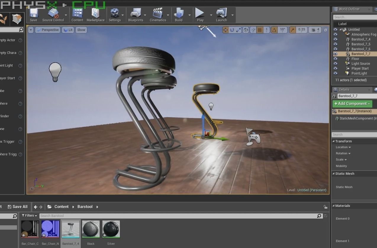 Barstool bar stool Free low-poly 3D model_31