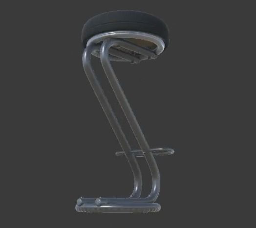 Barstool bar stool Free low-poly 3D model_11