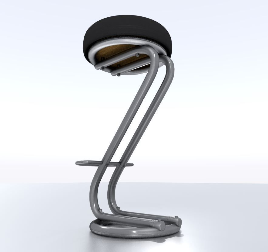 Barstool bar stool Free low-poly 3D model_6