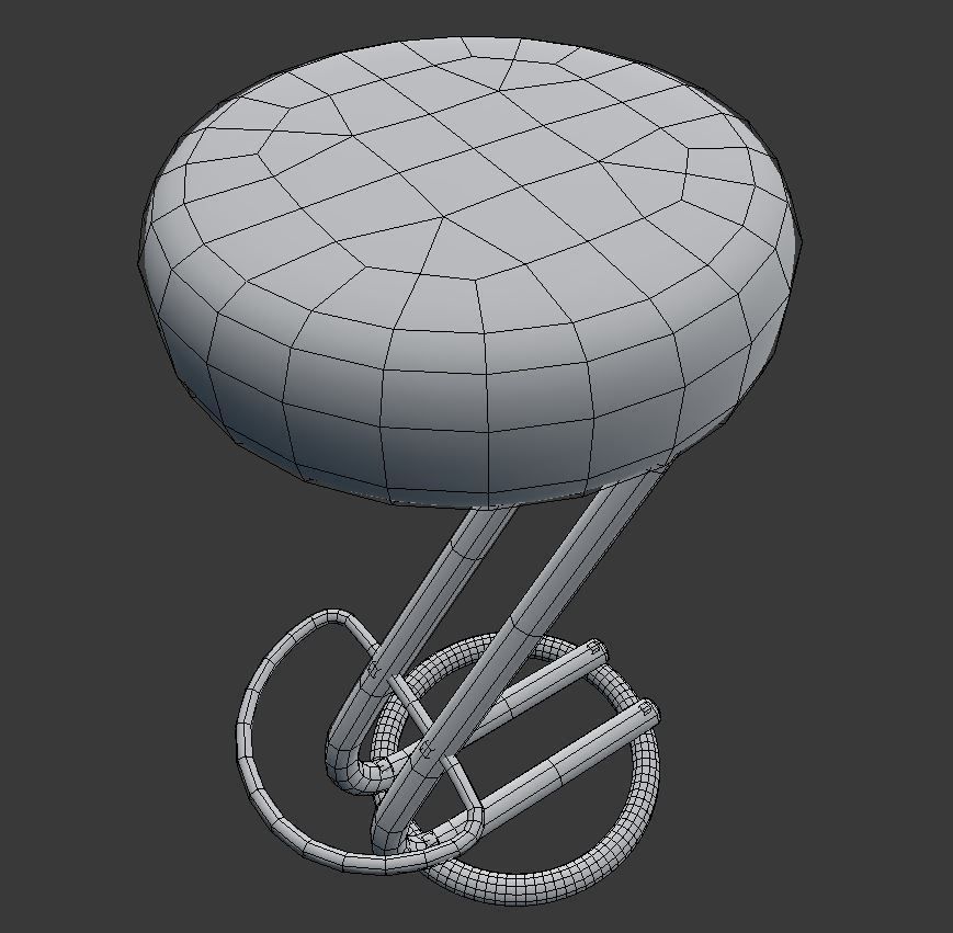 Barstool bar stool Free low-poly 3D model_8