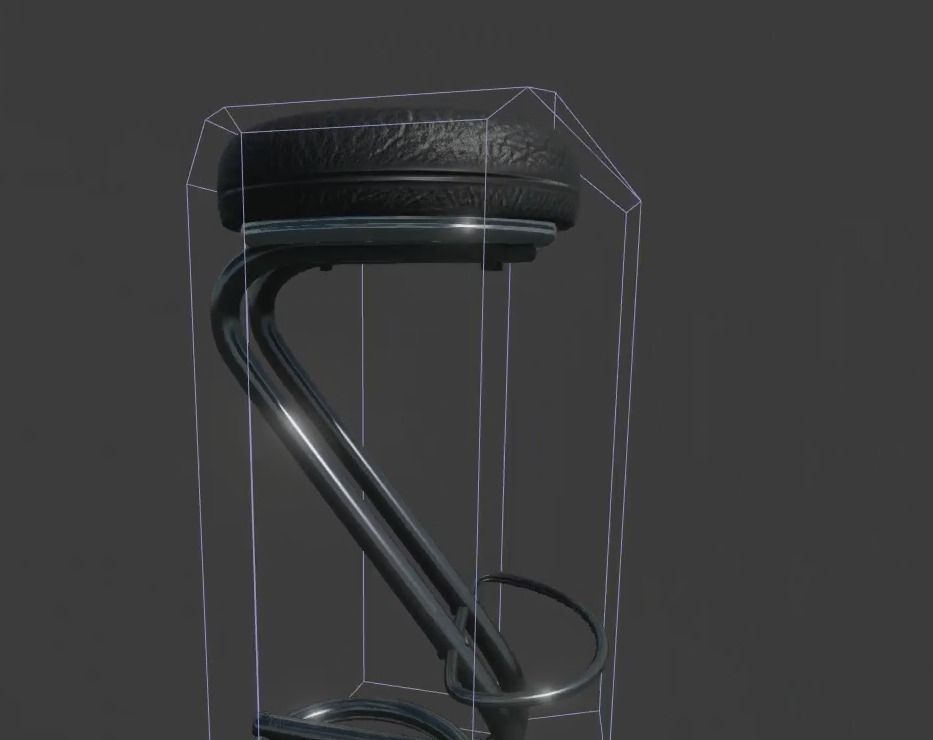 Barstool bar stool Free low-poly 3D model_23